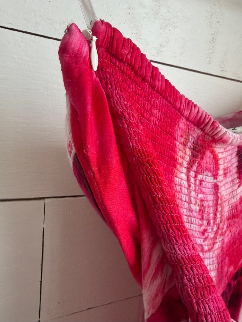 Ranna Gill Pink Red Tie-Dye Strapless Jumpsuit Romper - Picture 5 of 8